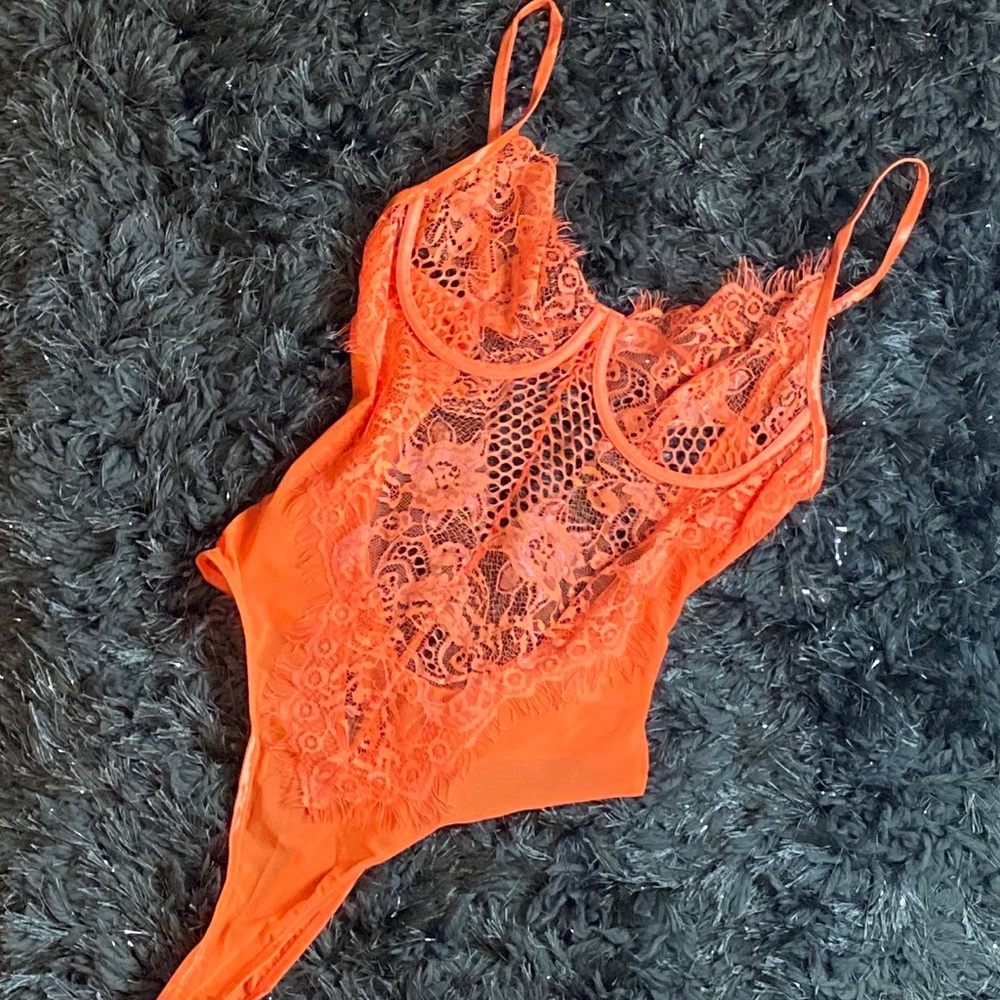 Lacy Lue Orange bodysuit
